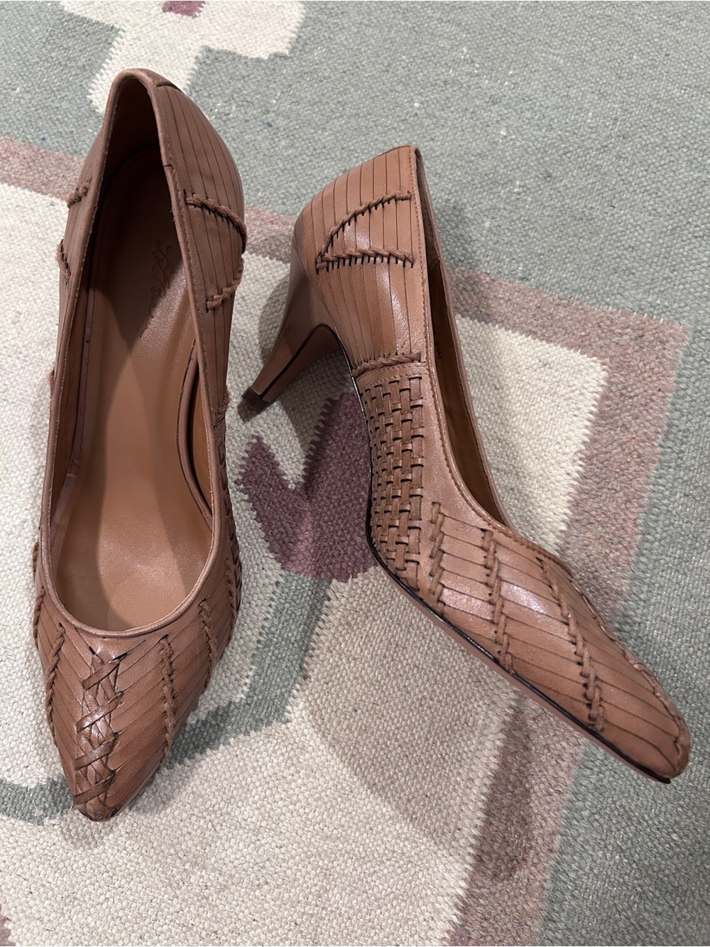 Gorgeous L.L. Bean Honey Leather Heels Size 9.5 *Never Worn*